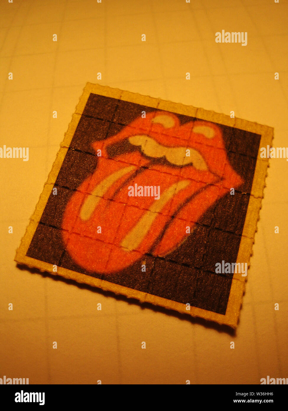 Rolling Stones Sticker lsd Zunge Hintergrund fine art Wallpapers Stockfoto