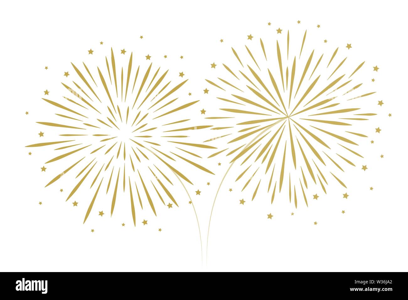 Neue Jahr Feuerwerk Dekoration auf weißem Hintergrund Vektor-illustration EPS 10 isoliert Stock Vektor