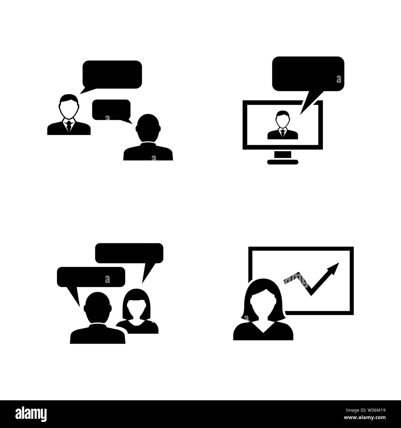 Consulting. Einfache ergänzende Vector Icons Set für Video, Mobile Anwendungen, Websites, Print Projekte und ihre Gestaltung. Abbildung schwarz auf weiß Backgr Stock Vektor