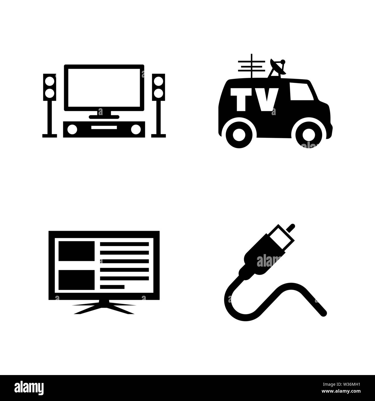 Fernsehen, Fernsehen. Einfache ergänzende Vector Icons Set für Video, Mobile Anwendungen, Websites, Print Projekte und ihre Gestaltung. Fernsehen, Fernsehen Stock Vektor