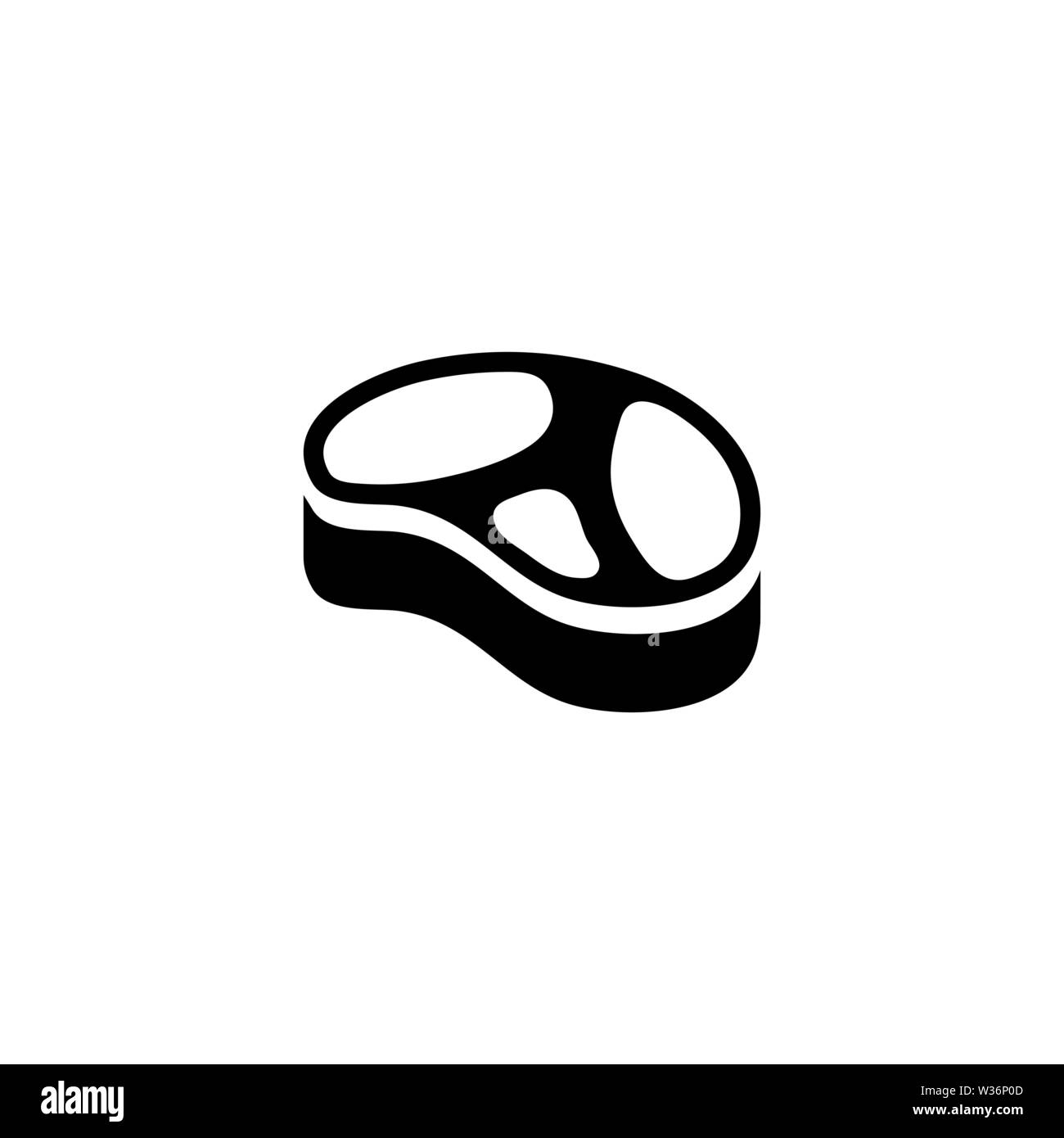 Rindfleisch Steak. Flache Vektor Icon. Einfach schwarzes Symbol auf weißem Hintergrund Stock Vektor