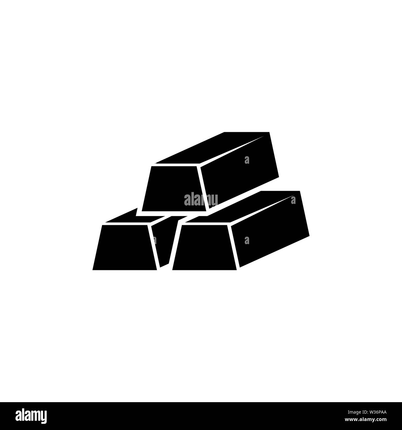 Gold Bars. Flache Vektor Icon. Einfach schwarzes Symbol auf weißem Hintergrund Stock Vektor