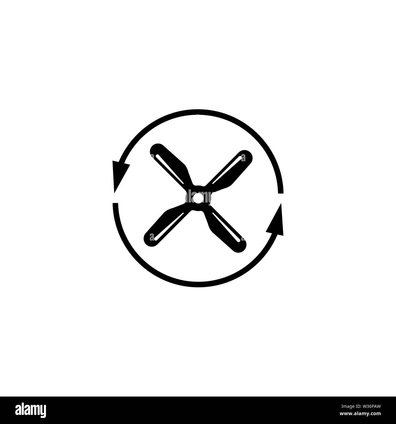 Propeller Schraube. Flache Vektor Icon. Einfach schwarzes Symbol auf weißem Hintergrund Stock Vektor