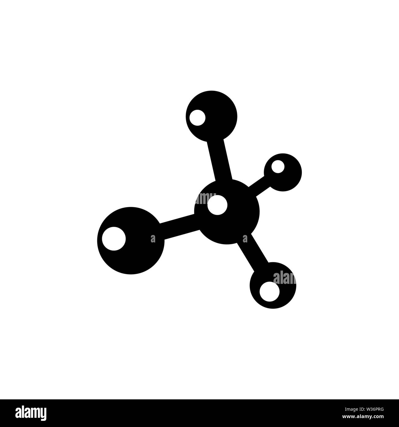 Molekül. Flache Vektor Icon. Einfach schwarzes Symbol auf weißem Hintergrund Stock Vektor