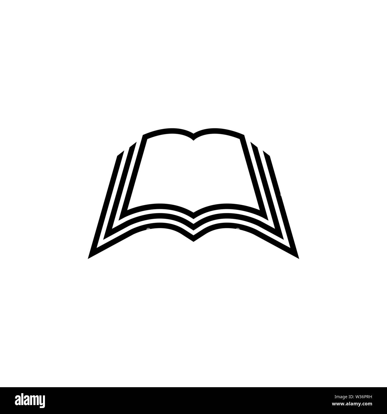 Offenes Buch Flache Vektor Icon Einfach Schwarzes Symbol Auf Weissem Hintergrund Stock Vektorgrafik Alamy
