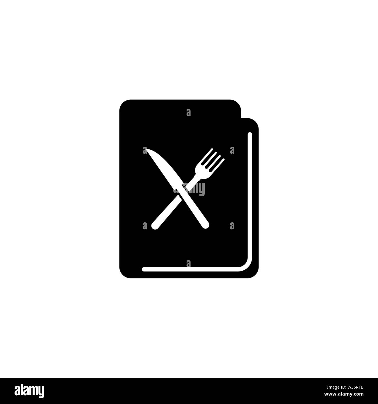 Kochen Rezept, Kochen Buch. Flache Vektor Icon Abbildung. Einfach schwarzes Symbol auf weißem Hintergrund. Kochen Rezept, Kochen Buch Sign Design Template für Stock Vektor