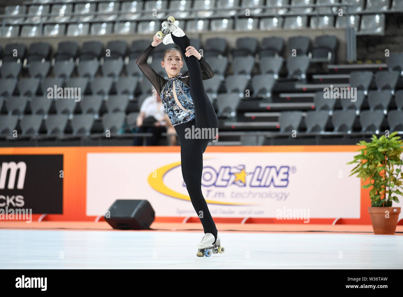 CHUN-LIN CHEN aus Taipei, in älteren Damen Freeskating in kurzes Programm. Welt der Spiele 2019, im Palau Sant Jordi, am 11. Juli, 2019 Barcelona, Spanien. (Foto von Raniero Corbelletti/LBA) Stockfoto