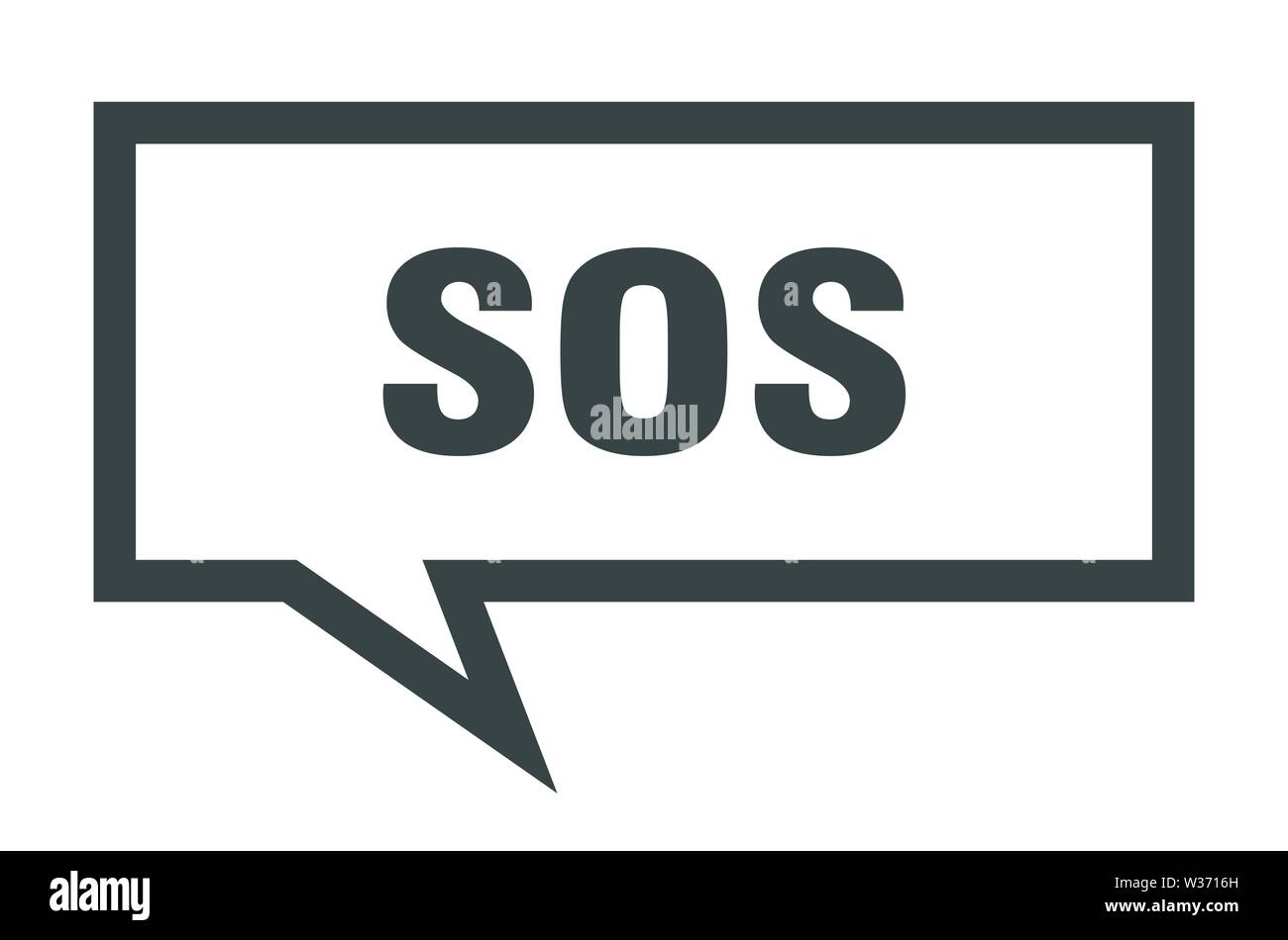 Sos-Zeichen. sos square Sprechblase. Sos Stock Vektor