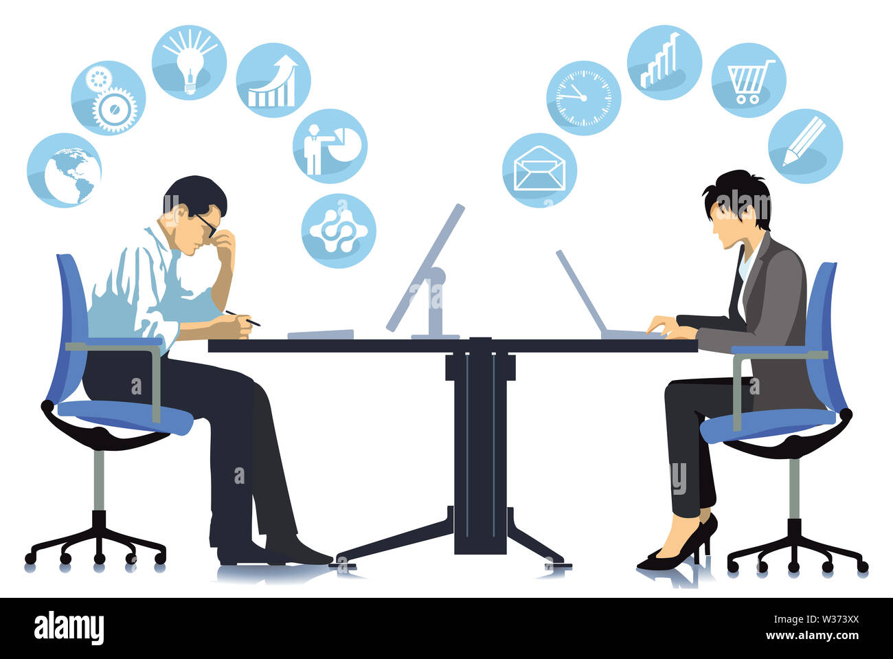 Business Team Zusammenarbeit - Abbildung Stockfoto