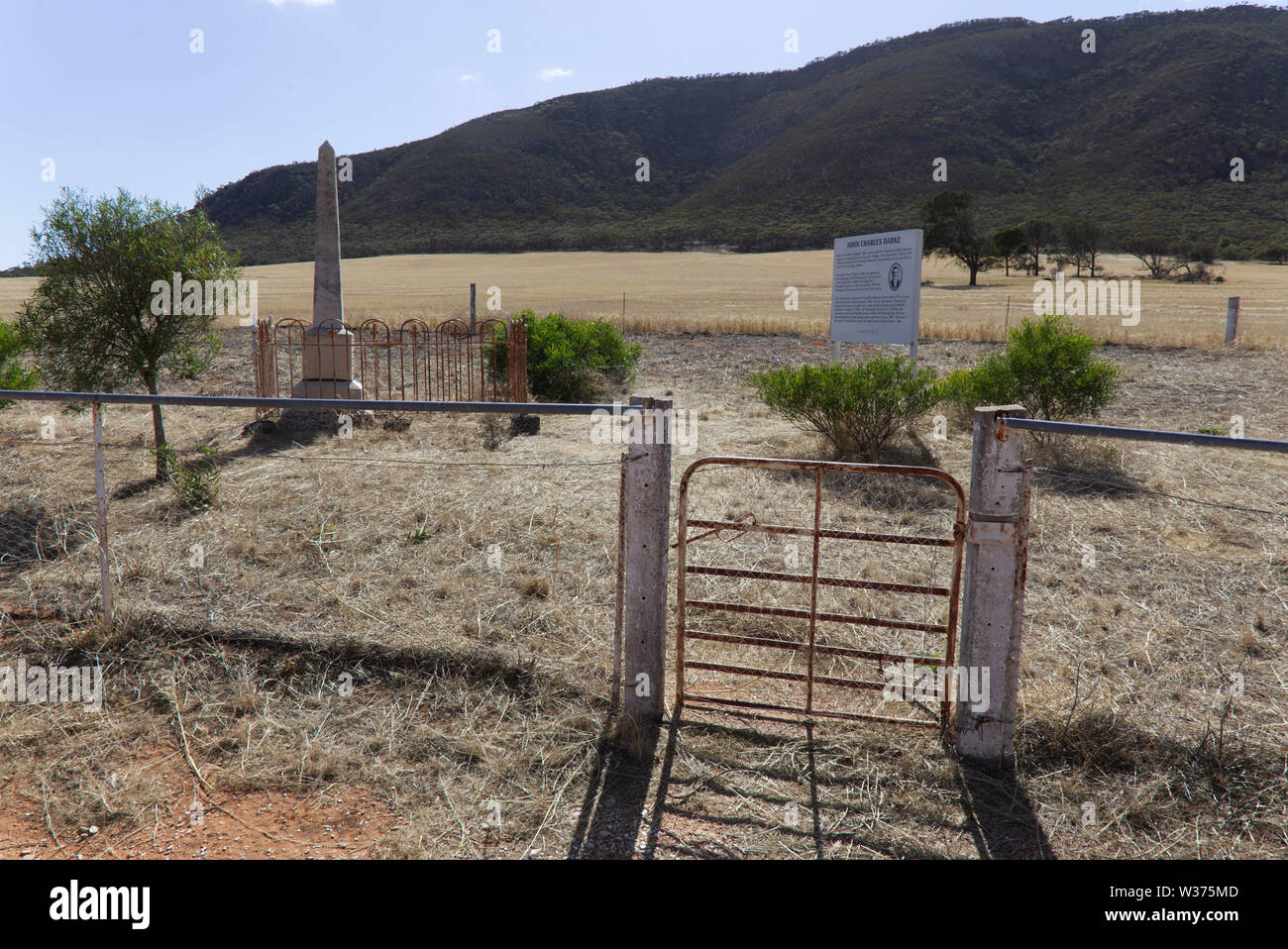 Grab von John Charles Darke, der erste weiße Mann der oberen Eyre Peninsula Region im südlichen Australien zu erkunden Stockfoto