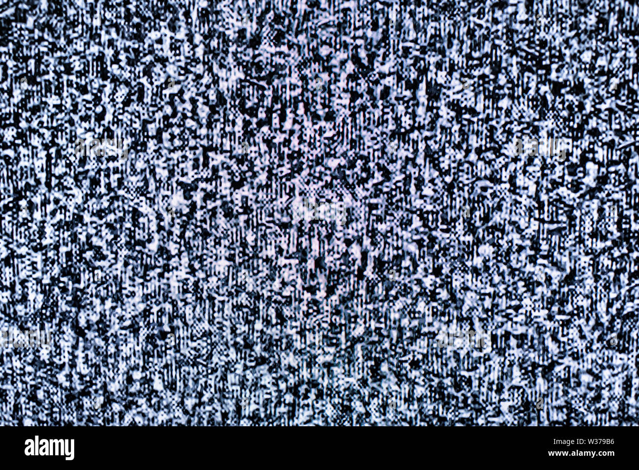 Kein Signal an Monitor, statisches Rauschen schlechte TV-Signal Schwarz und Weiß Stockfoto
