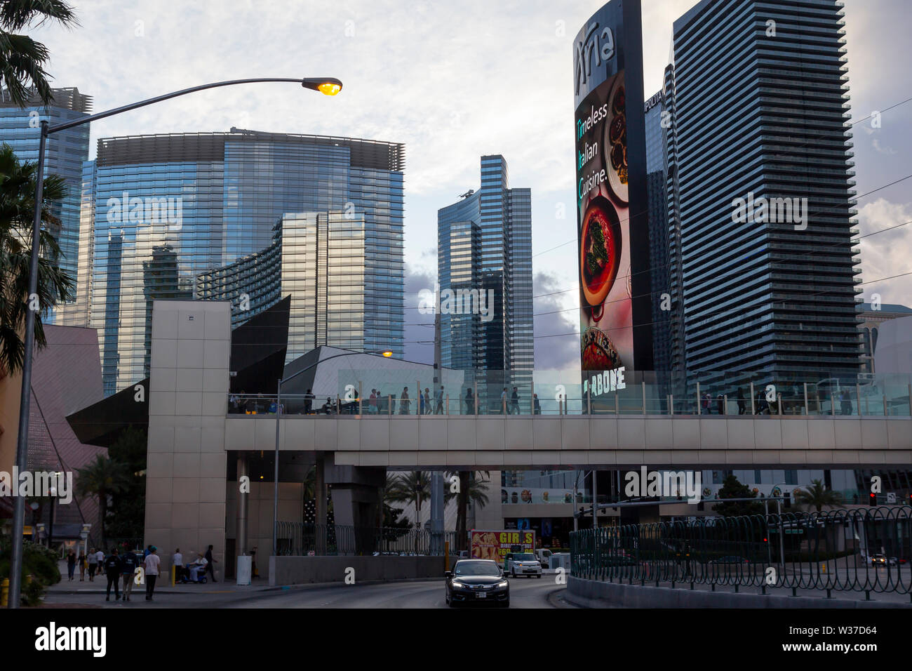 Las Vegas Strip, casino und Hotels, Blick auf die Stadt mit moderner Architektur und Luxus speichert Stockfoto