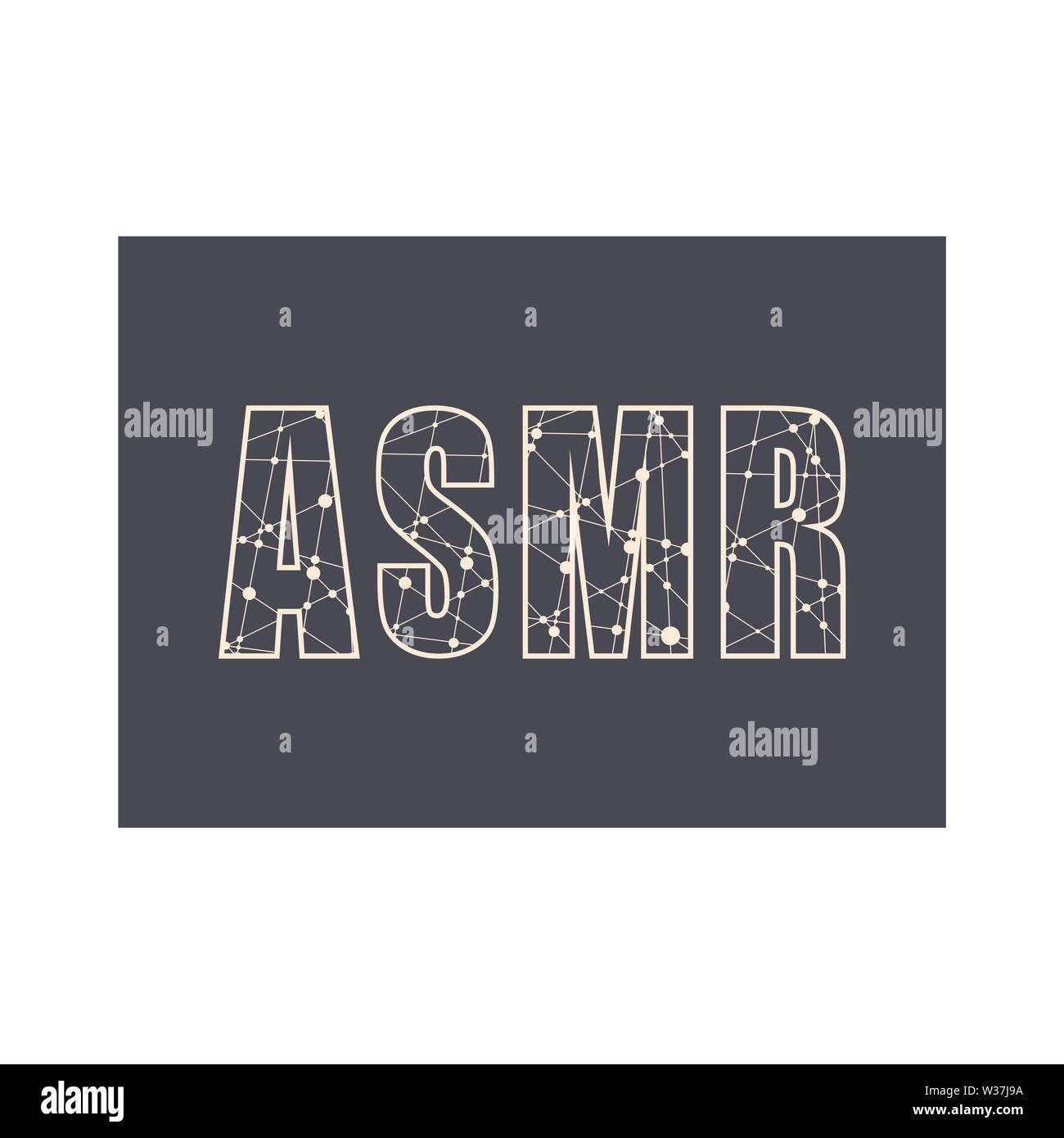 Akronym ASMR-autonomen Sensorische Meridian Antwort. Health Care konzeptionelle Bild. Angeschlossene Leitungen mit Punkten. Stock Vektor