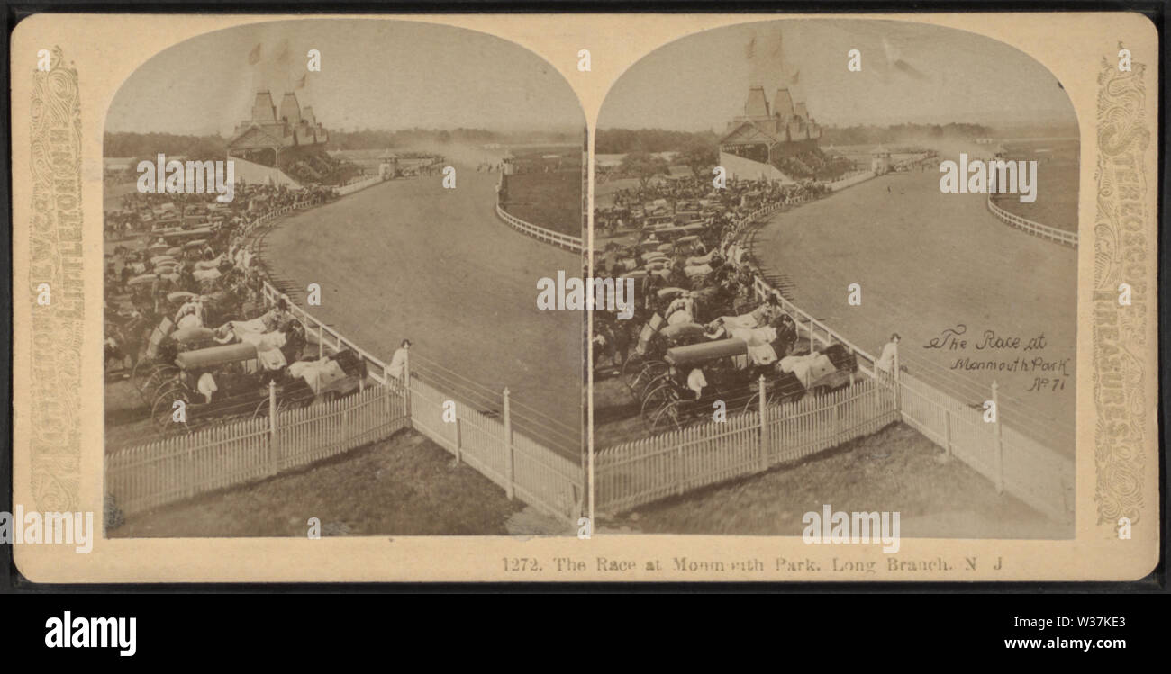 Das Rennen in Mammoth Park, Long Branch, New Jersey, Robert N Dennis Sammlung von stereoskopische Ansichten Stockfoto