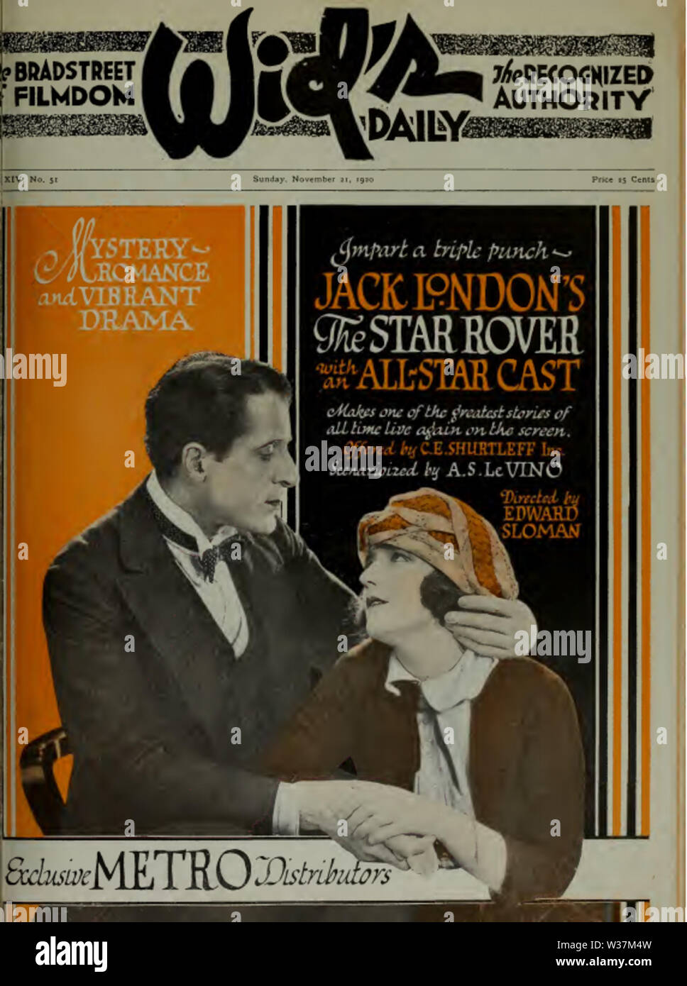 Die Star Rover von Edward Sloman Film täglich 1920 Stockfoto