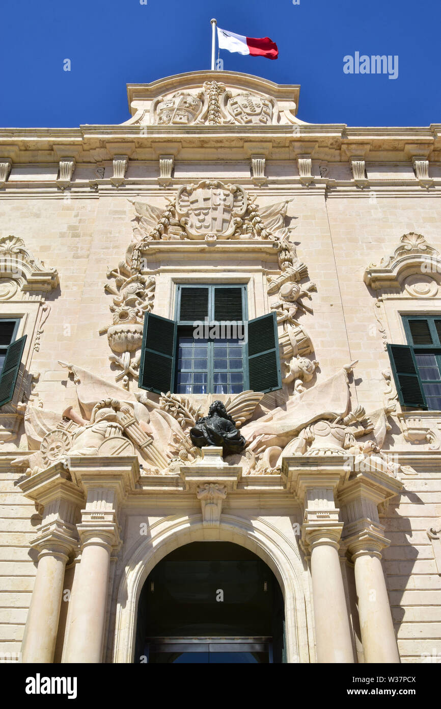 Auberge de Castille, Büro des Ministerpräsidenten, Valletta, Malta, Europa Stockfoto