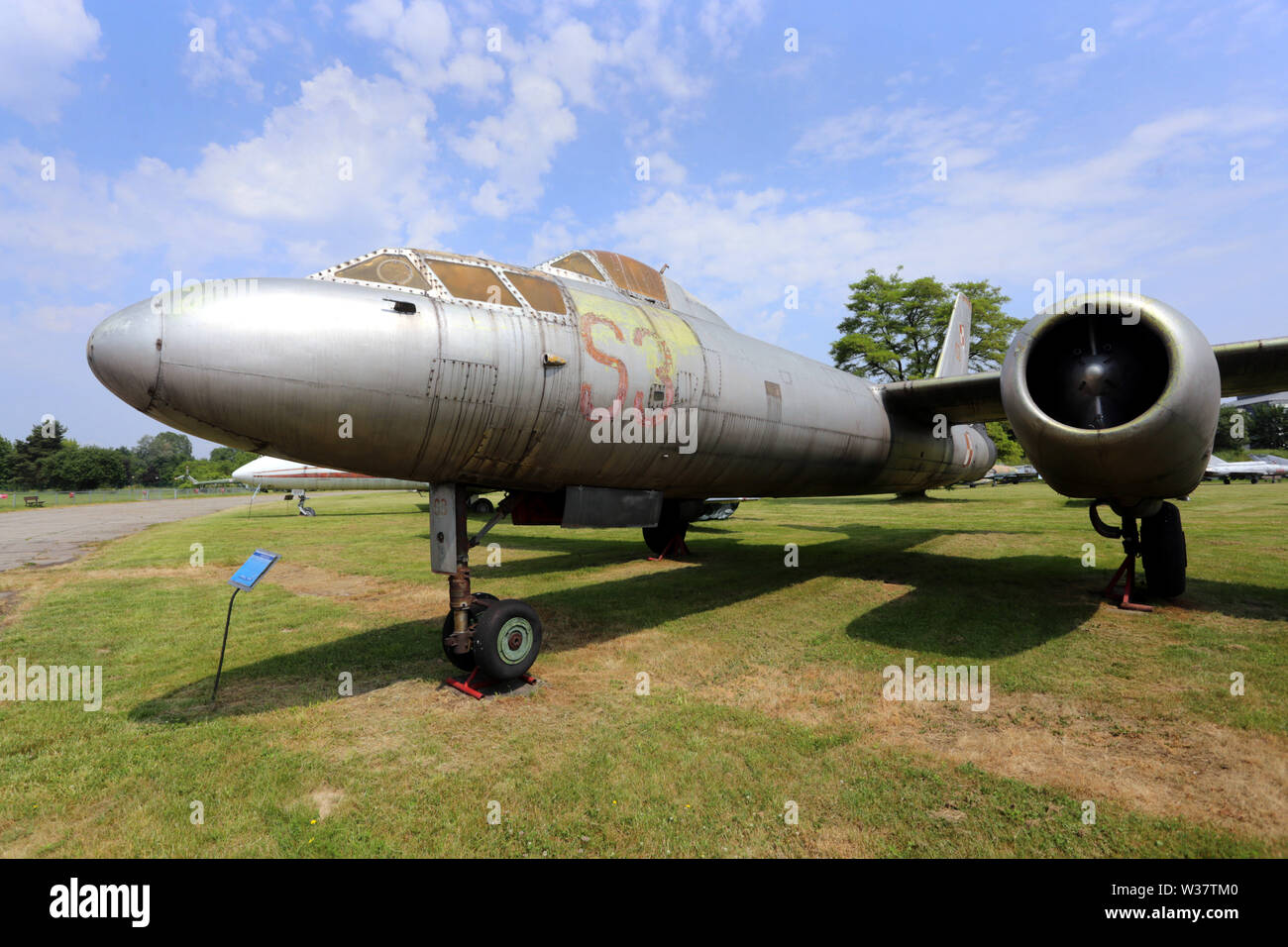 Krakau. Krakau. Polen. Museum der Polnischen Luftfahrt. Iljuschin SIl-28 training Version von bomber Il-28.. Stockfoto