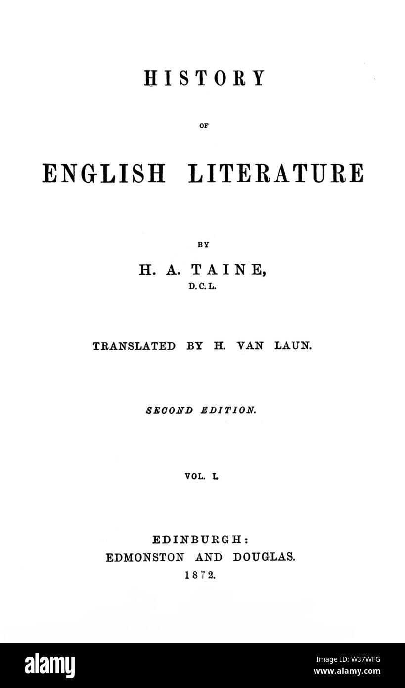 Titel Seite der Geschichte der englischen Literatur Stockfoto