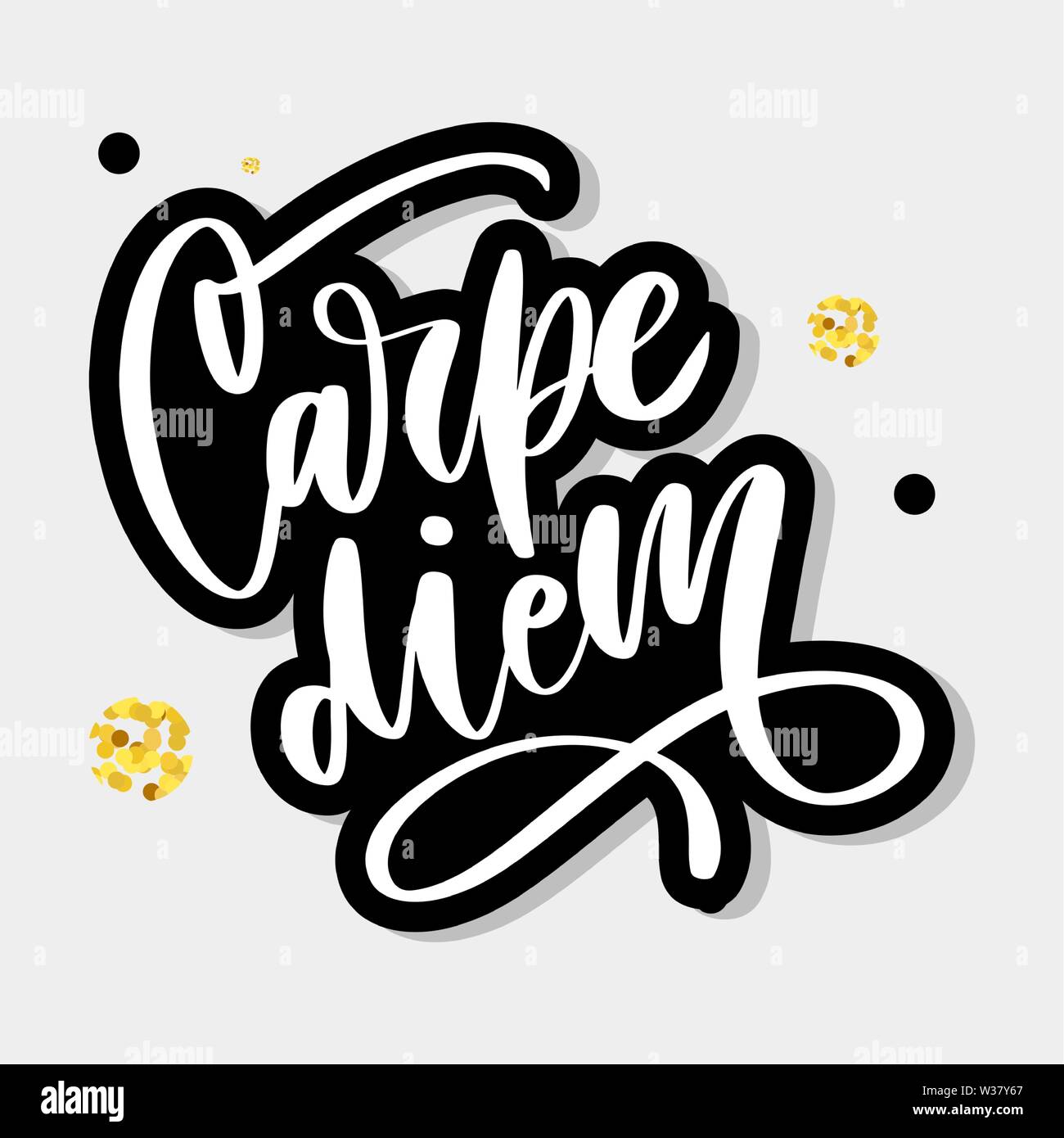 Carpe Diem. Schöne Nachricht. Es kann für Web site Design, t-shirt, Phone Case, Poster, Becher etc. Stock Vektor