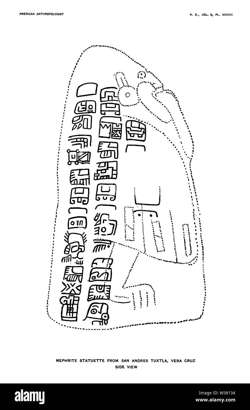 Tuxtla Statuette-W H Holmes - Zeichnung links Stockfoto