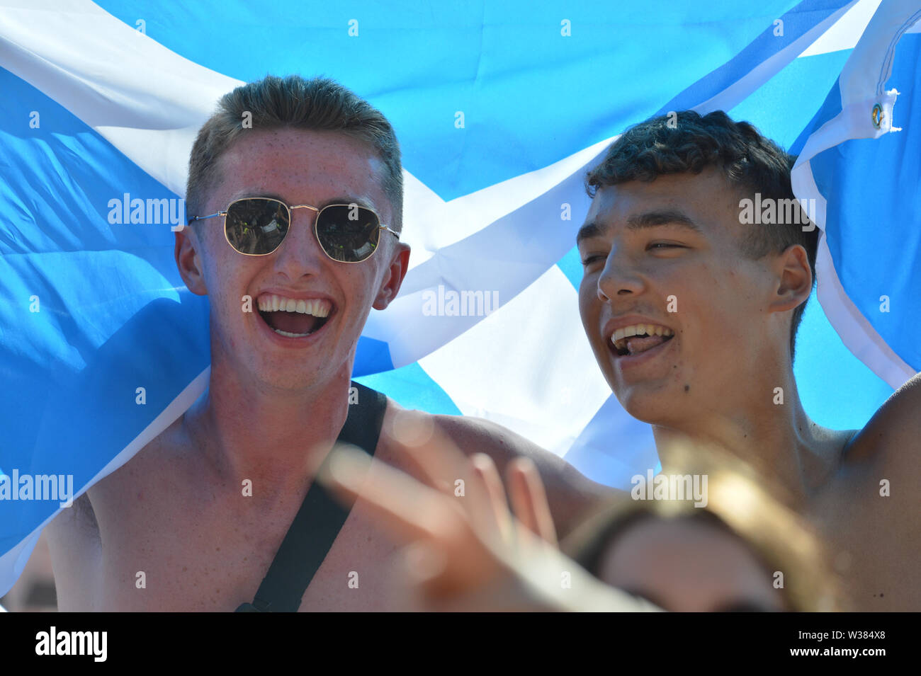 Glasgow, UK. 13. Juli, 2019. DMA's live im Konzert an TRNSMT Music Festival auf der großen Bühne. Credit: Colin Fisher/Alamy leben Nachrichten Stockfoto