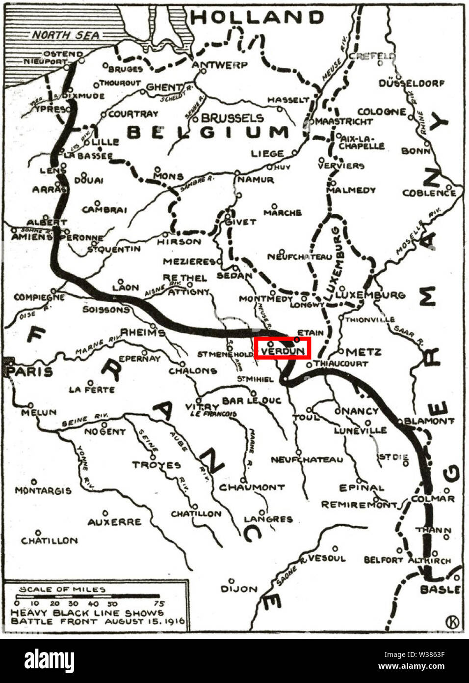 In der Schlacht von Verdun 1916 Stockfoto