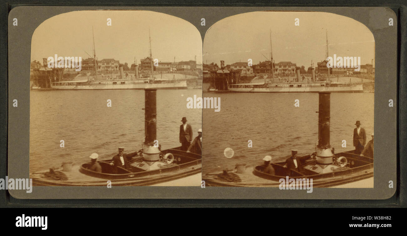 Blick auf dem Schulschiff, Boston, von Julius Wendt Stockfoto