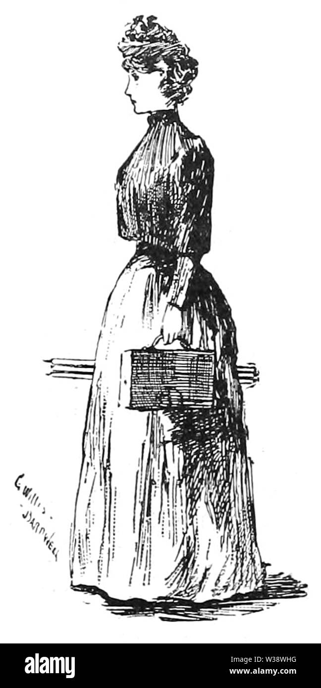 Frau mit Kamera und Stativ, 1899 Stockfoto