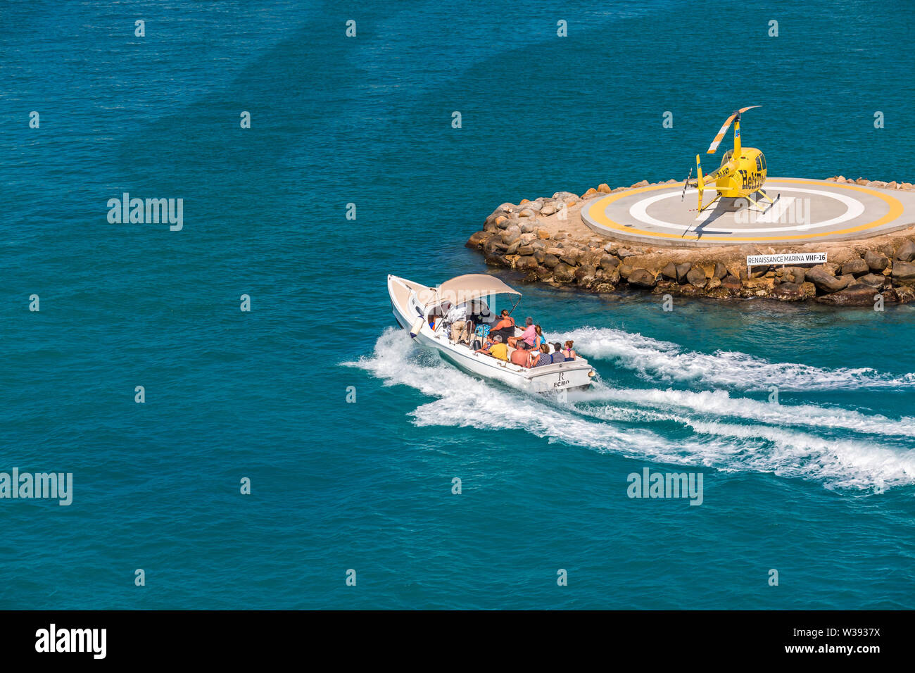 ORENJASTAD, Aruba - 22. Februar 2017: Südlich des Hurrikan Riemen und aufgrund der konstanten Wind, Temperaturen und wenig Regen, Aruba ist ein Stockfoto