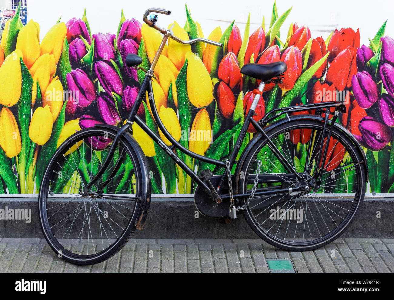 Traditionelle niederländische Fahrrad in Amsterdam, Niederlande Stockfoto