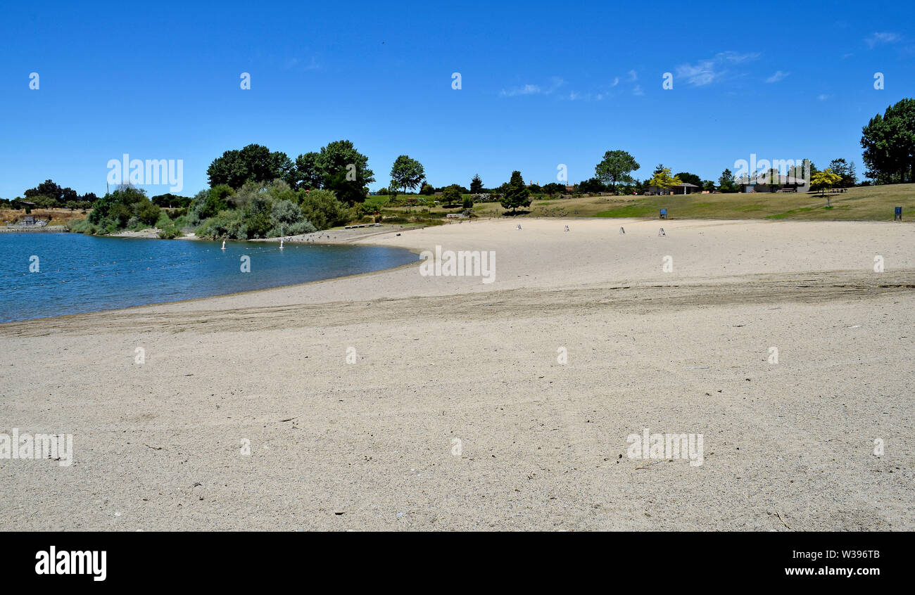 Schwimmen, Strand, Hufeisensee, Steinbruch Lakes Regional Recreation Area, Kalifornien Stockfoto