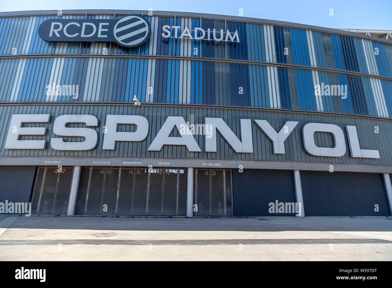 Cornella de Llobregat, Spanien das Fußballstadion RCDE Stadium, Team RCDE Espanyol. Stockfoto
