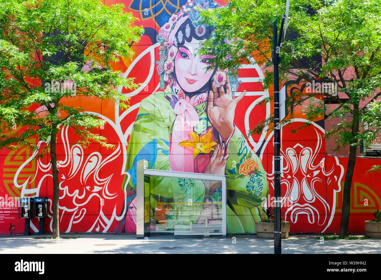 Wandbild Chinatown Montreal, Kanada Stockfoto
