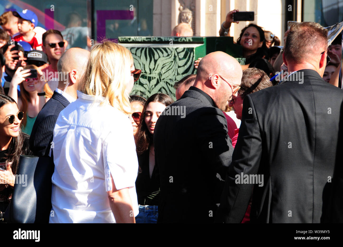 Hollywood, Kalifornien, USA, 13. Juli 2019 Schauspieler Jason Statham besucht die Weltpremiere von Universal Pictures' "Fast & Furious präsentiert: Hobbs & Shaw' - Anreise am Juli 13, 2019 bei Dolby Theater in Hollywood, Kalifornien, USA. Foto von Barry King/Alamy leben Nachrichten Stockfoto