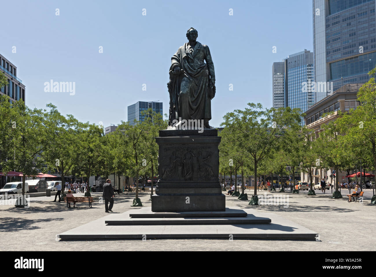Bronzestatue von Johann Wolfgang Goethe in Frankfurt am Main Deutschland Stockfoto
