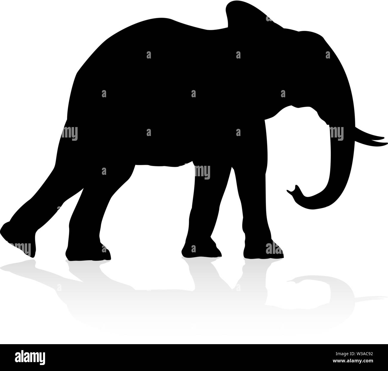 Elefant-Silhouette Stock Vektor