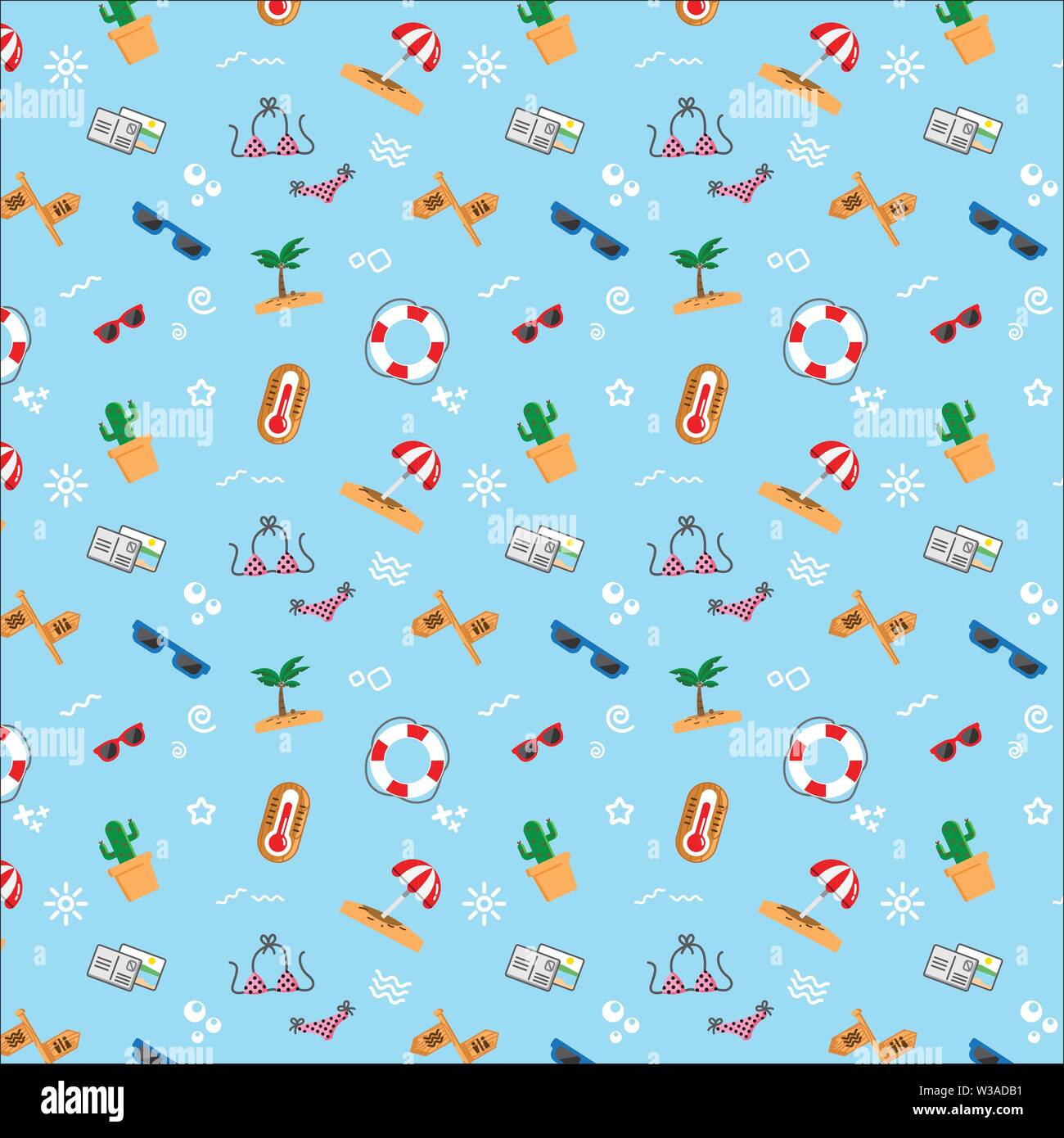 Nahtlose in tropischen Muster mit Sommer Konzept und Element Stock Vektor