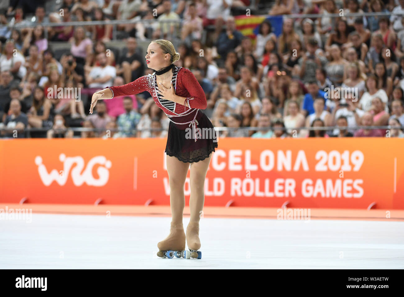 REBECCA TARLAZZI aus Italien, die in älteren Damen FreeSkating lange Programm, sie eingeteilt in 1. Position. Sie ist Weltmeister bei WELT DER SPIELE 2019, im Palau Sant Jordi, am 13. Juli, 2019 Barcelona, Spanien. Credit: Raniero Corbelletti/LBA/Alamy leben Nachrichten Stockfoto