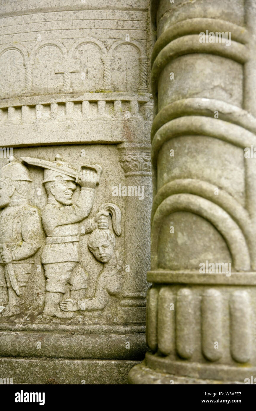 Detail der Klasse 1 aufgeführten Waggoners' Memorial, Sledmere, Yorkshire, Großbritannien. Stockfoto