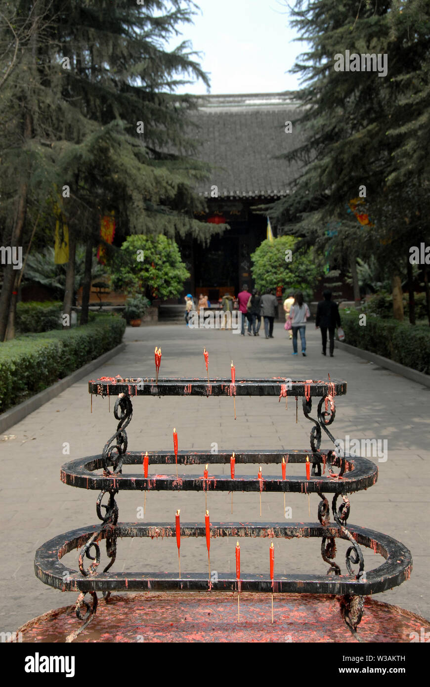 Hunyuan Halle an der Grünen Ram Tempel oder Grünen Ziege Tempel in Chengdu, China. Auch als die Grüne Ram oder Ziege Kloster bekannt. Eine Chinesische taoistische Tempel. Stockfoto