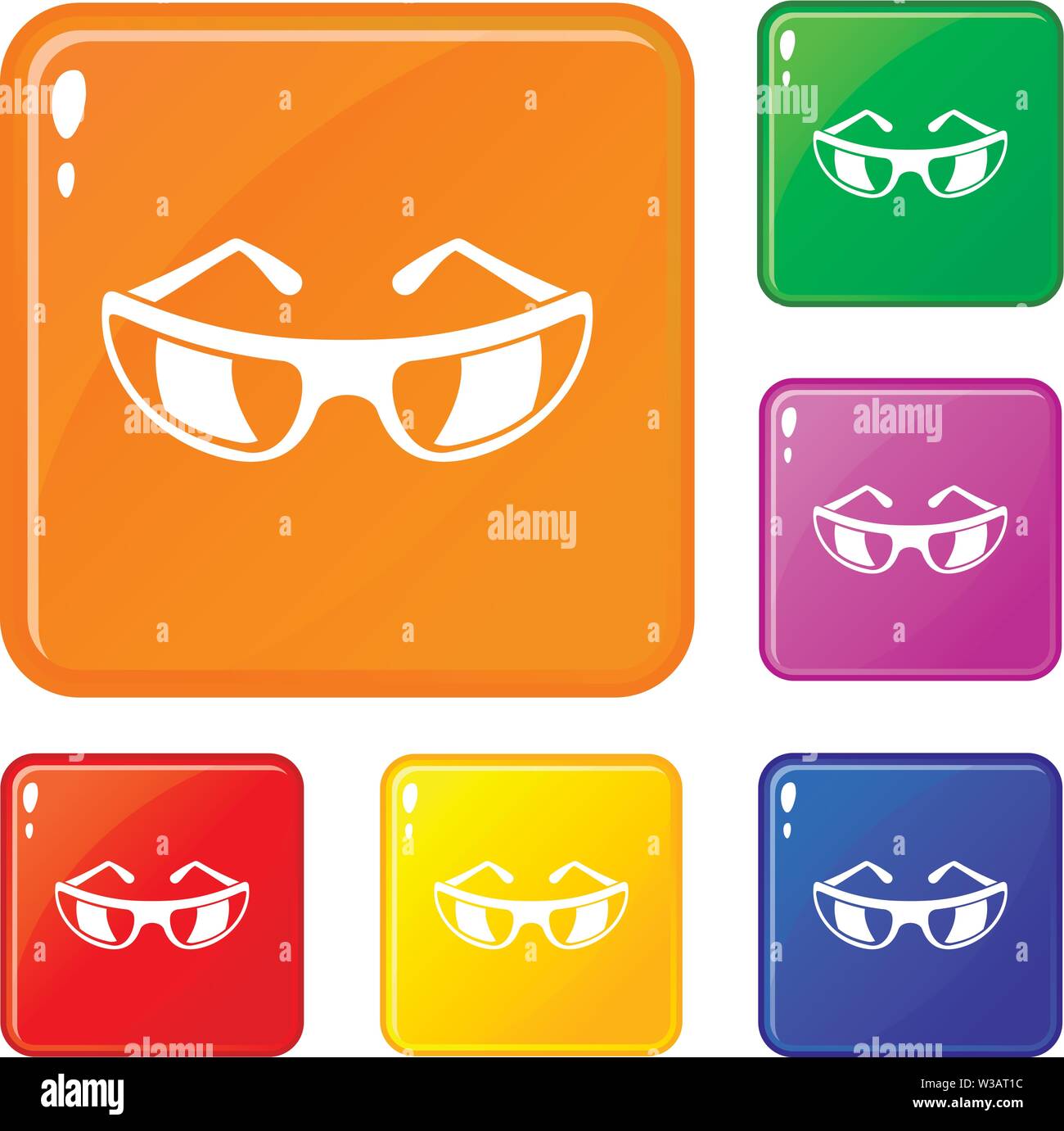 Sonnenbrille Icons Set Vector Farbe Stock Vektor
