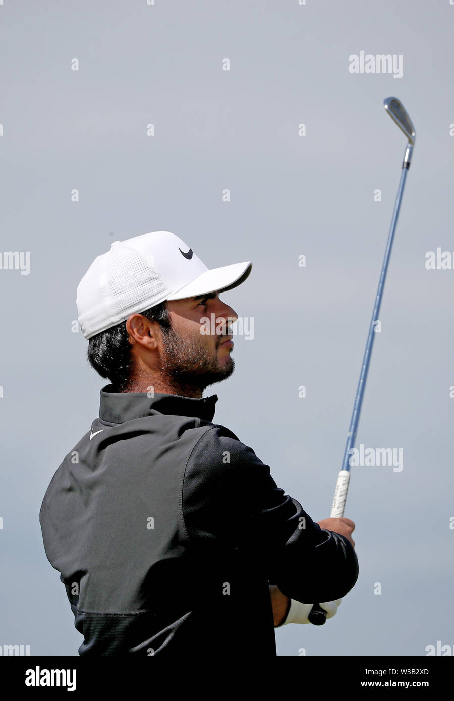 Indiens Shubhankar Sharma auf der 3td T-Stück am Tag vier der Aberdeen Standard Investitionen Scottish Open im Renaissance Club, North Berwick. Stockfoto