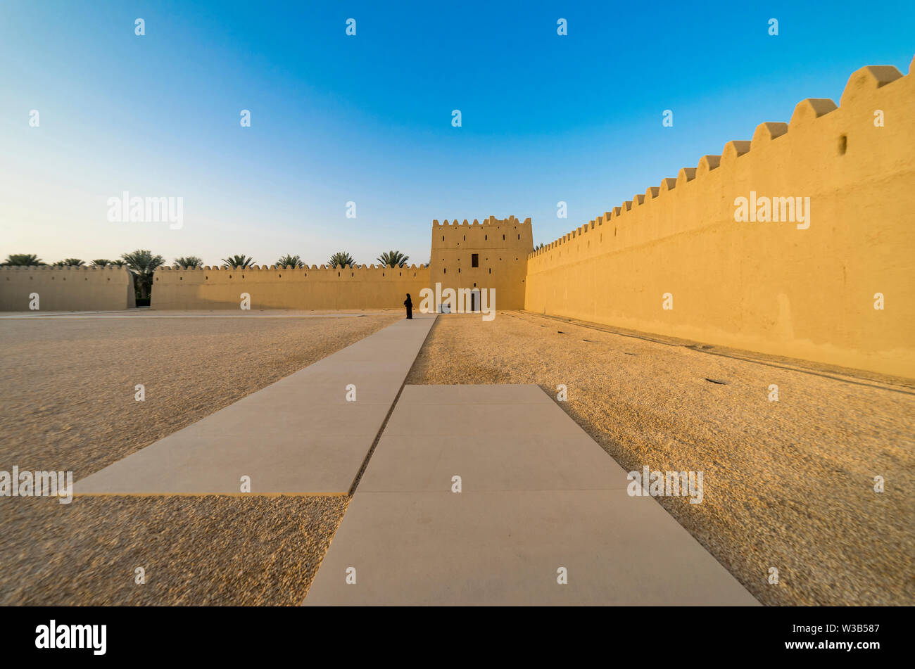 Qasr Al Muwaiji, Al Ain, Vereinigte Arabische Emirate - Jan. 5, 2018: Der Palast von Seiner Hoheit Scheich Khalifa Bin Zayed Al Nahyan, Präsident der VAE - Hat Stockfoto