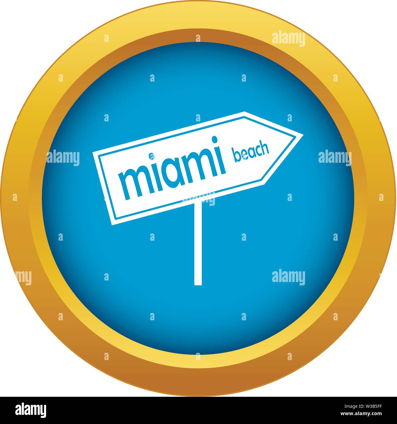 Miami Pfeil post Zeichen Symbol blau Vector isoliert Stock Vektor