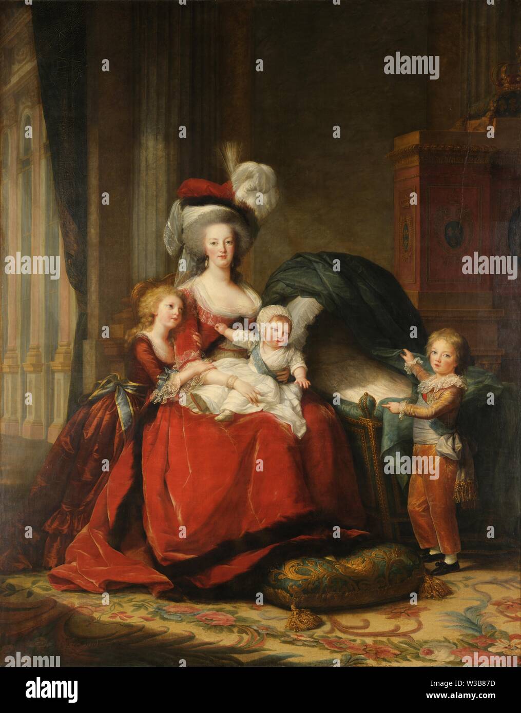 Marie Antoinette und ihre Kinder (1787) Gemälde von Louise Élisabeth Vigée Le Brun - Sehr hohe Auflösung und Bildqualität Stockfoto