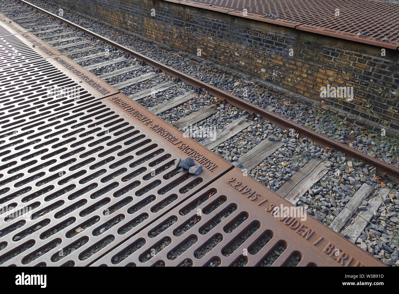 Gleis 17 Memorial, Berlin Grunewald Station Stockfoto