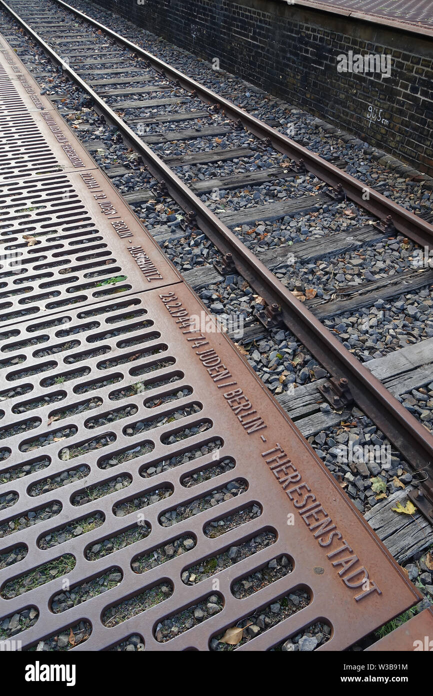 Gleis 17 Memorial, Berlin Grunewald Station Stockfoto