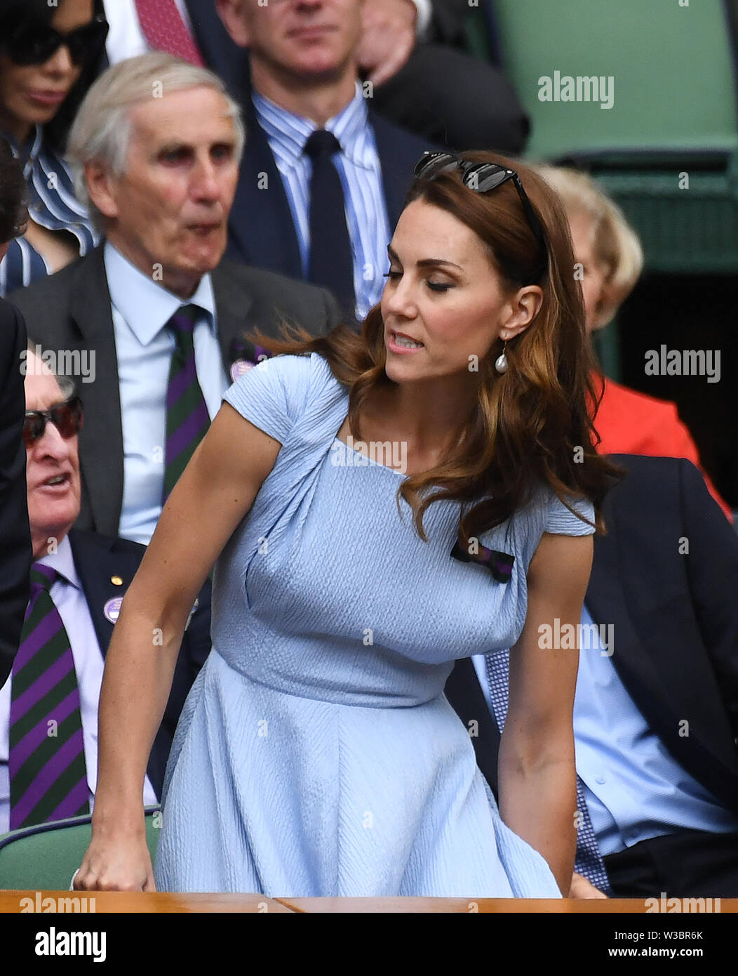 London, Großbritannien. 14. Juli, 2019. Die Meisterschaften in Wimbledon 2019 14072019 Die Herzogin von Cambridge Credit: Roger Parker/Alamy leben Nachrichten Stockfoto