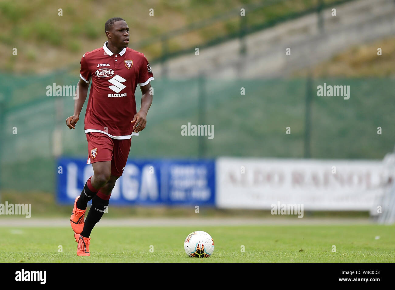 Foto LaPresse - Fabio Ferrari 14 07 2019 Bormio (Italia) Sport ESCLUSIVA TORINO FC Torino FC-Ritiro vor - campionato Stagione 2019-2020 - Torino FC Meran vs-gara amichevole. Nella Foto: singo Foto LaPresse - Fabio Ferrari 14 Juli 2019 Bormio (Italien) Sport EXKLUSIVE TORINO FC FC Turin - Vor der Saison 2019-2020. Torino FC vs Meran - Freundschaftsspiel in der Pic: SINGO Stockfoto