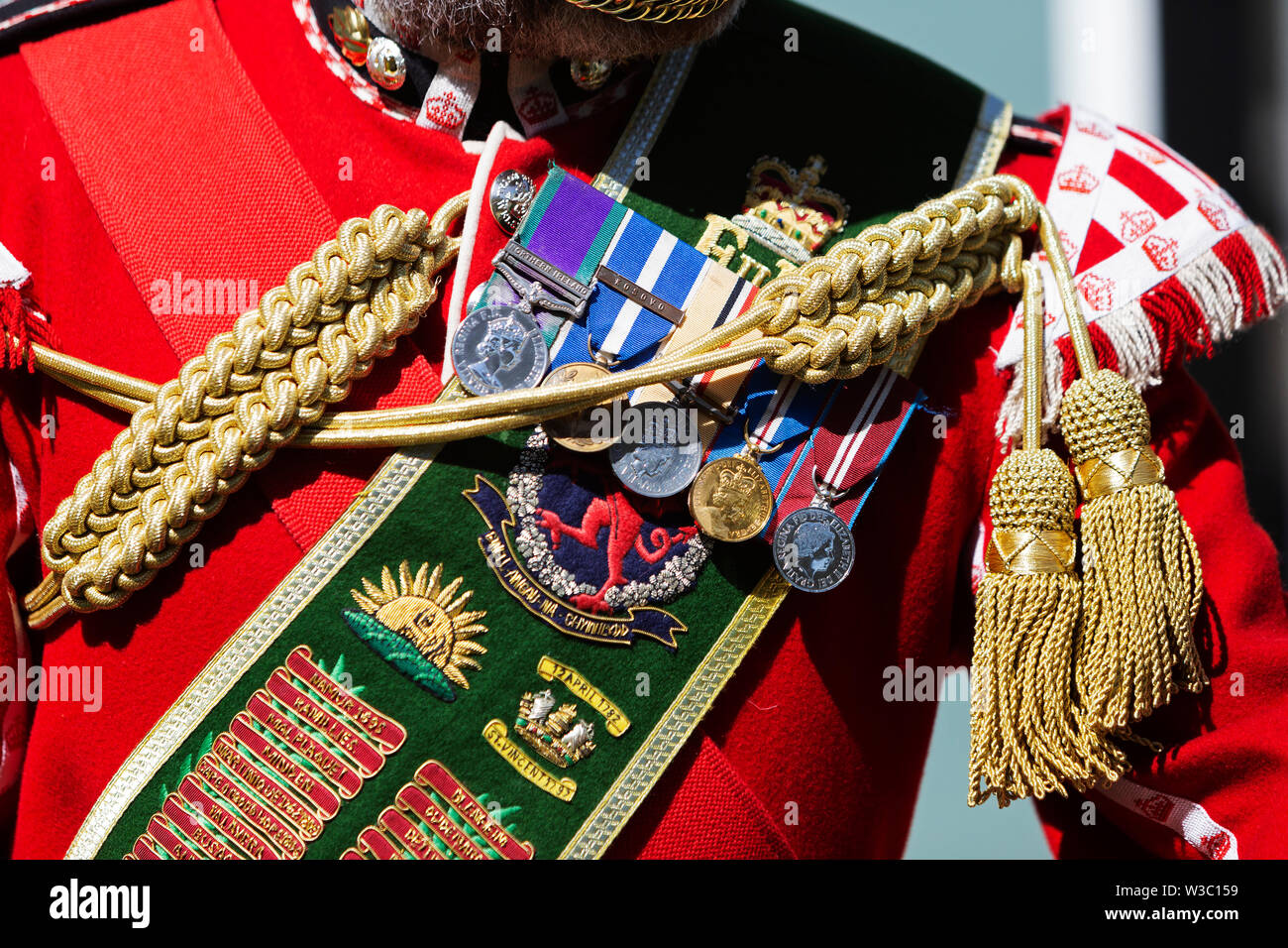 Foto: © Jamie Callister. Ziege Major Jackson und Füsilier Shenkin IV eine besondere Erscheinung für die qioptiq Board besuchen, 14. Mai 2019, Stockfoto